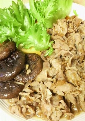 タマネギと豚肉とシイタケの炒め-レシピのメイン写真