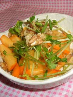 柿と豆苗のさっぱりサラダ❀(水菜でも○)-レシピのメイン写真