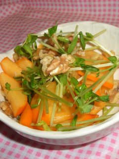 柿と豆苗のさっぱりサラダ❀(水菜でも○)-レシピのメイン写真
