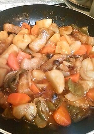 うちの揚げない酢豚♪ポテト入り(´∪`)-レシピのメイン写真