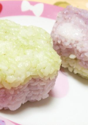 キャラ弁❤型抜きでニ色おにぎり❤-レシピのメイン写真