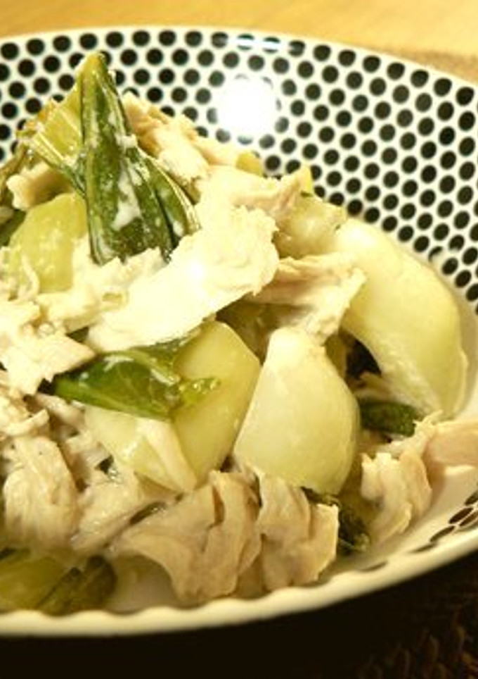 ルクエで鶏ささみと青梗菜のサラダ-レシピのメイン写真