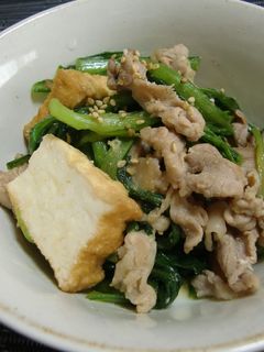 春菊と豚肉の味噌炒め-レシピのメイン写真