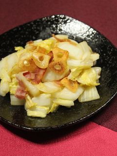白菜とベーコンの大蒜味噌炒め-レシピのメイン写真