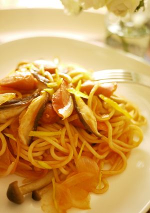我が家のパスタ☆柚子香るナポリタン♬-レシピのメイン写真