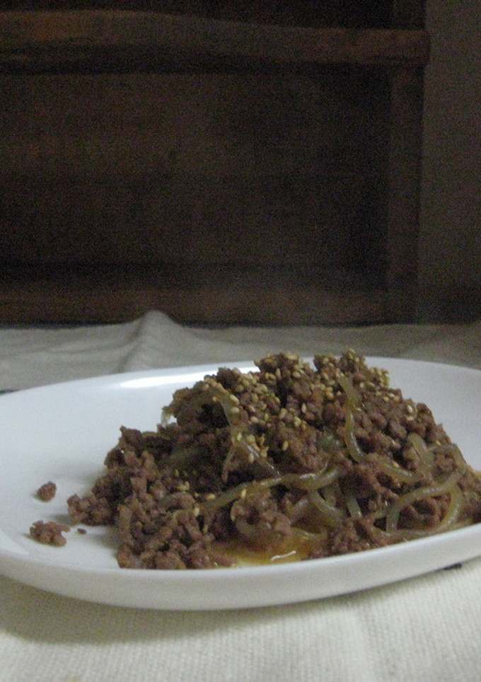 豚ひき肉としらたきのオイスター醤油炒め-レシピのメイン写真
