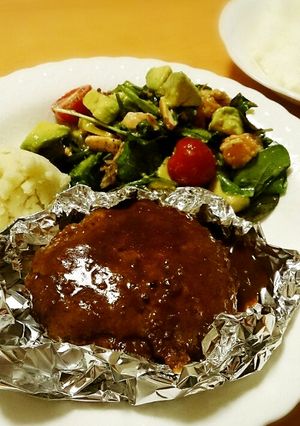簡単！フライパンで煮込みハンバーグ♡-レシピのメイン写真
