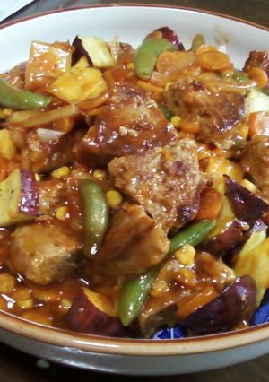 不味いさつま芋とおからハンバーグの酢豚風-レシピのメイン写真