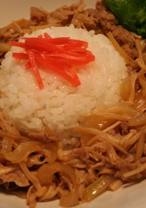 玉ねぎとえのきの豚ドン-レシピのメイン写真