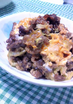 すき焼きみたいな牛キャベ卵とじ-レシピのメイン写真