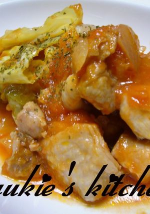 簡単♫鶏とキャベツのトマト煮-レシピのメイン写真