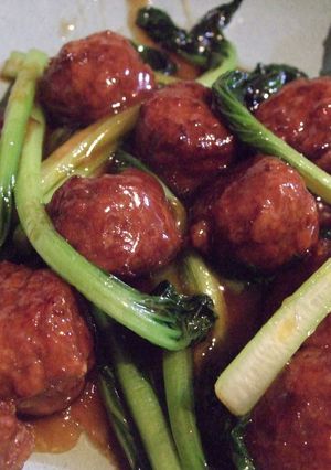 肉団子とターサイの甘酢炒め-レシピのメイン写真
