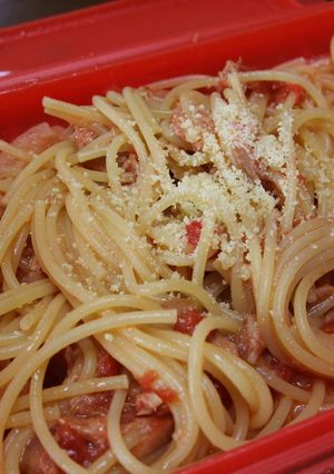 ルクエで☆ツナトマトパスタ-レシピのメイン写真