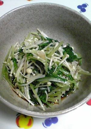 簡単！水菜とえのきの味付ポン酢がけ-レシピのメイン写真