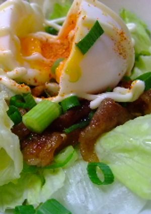 焼肉のタレで簡単豚丼半熟卵のせ♪-レシピのメイン写真
