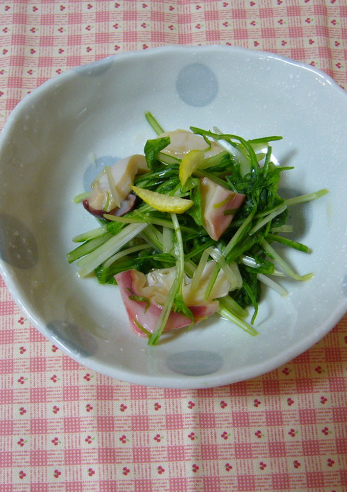 水菜とタコの和え物-レシピのメイン写真