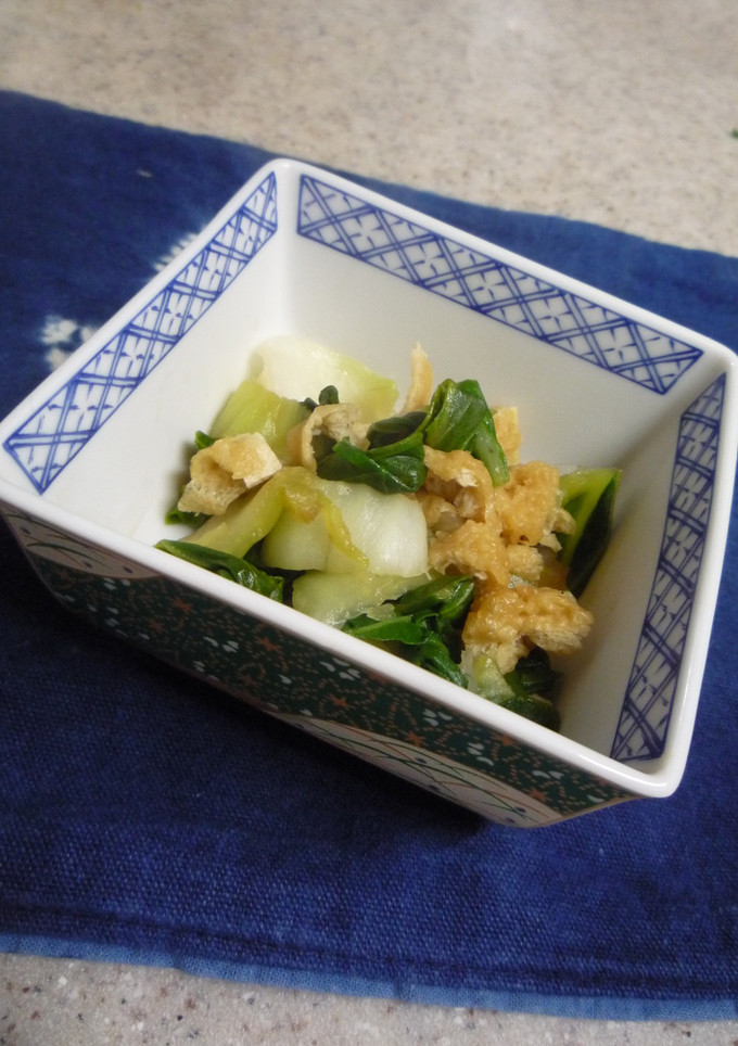 水不要☆　青梗菜と油揚げの煮びたし-レシピのメイン写真