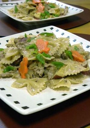豚肉とさつま芋のマスタードクリームパスタ-レシピのメイン写真