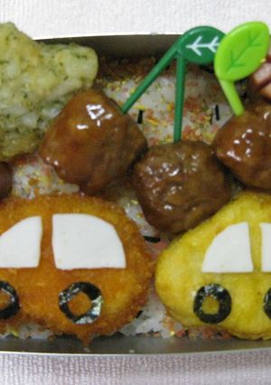 ❤キャラ弁❤フライやナゲットで！車弁当-レシピのメイン写真