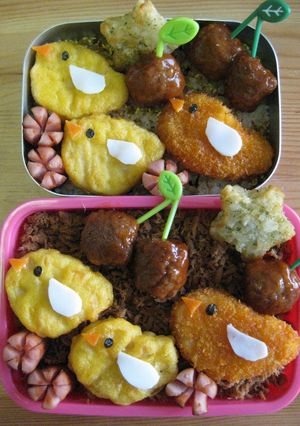 ❤キャラ弁❤フライやナゲットで！小鳥弁当-レシピのメイン写真