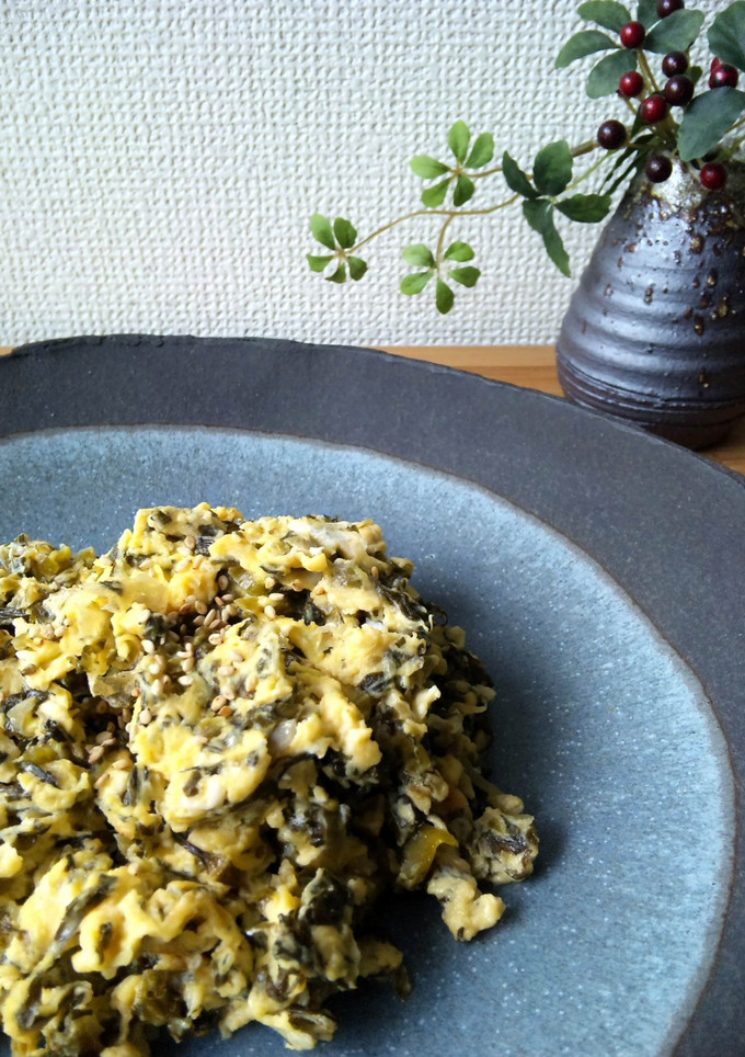 刻み高菜とふわふわ卵とじ-レシピのメイン写真