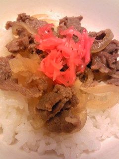 炒めて→煮て→牛丼-レシピのメイン写真