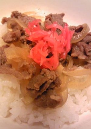 炒めて→煮て→牛丼-レシピのメイン写真