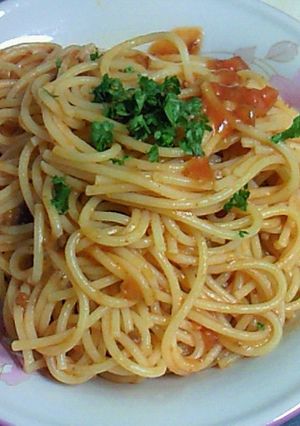 ハンバーグたねでミートスパゲッティ♪♪-レシピのメイン写真