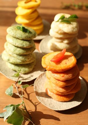 野菜のカラフルホットケーキ-レシピのメイン写真
