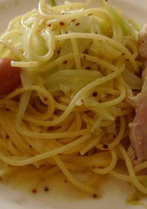 塩水鶏で作る!シュークルート風パスタ♪-レシピのメイン写真