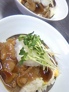おっきいなめこぶっかけ炒飯-レシピのメイン写真
