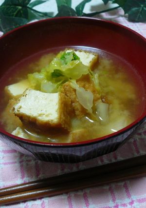 ★厚揚げと白菜のお味噌汁★-レシピのメイン写真
