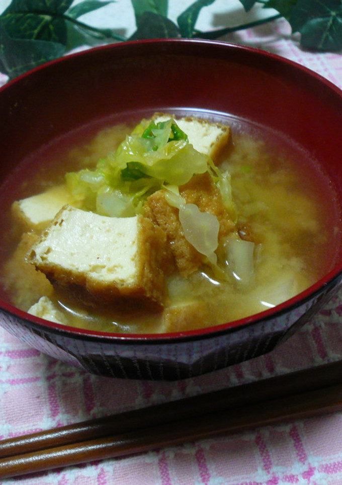 ★厚揚げと白菜のお味噌汁★-レシピのメイン写真