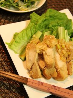 ルクエで簡単♪蒸し鶏のねぎポン酢ソース★-レシピのメイン写真