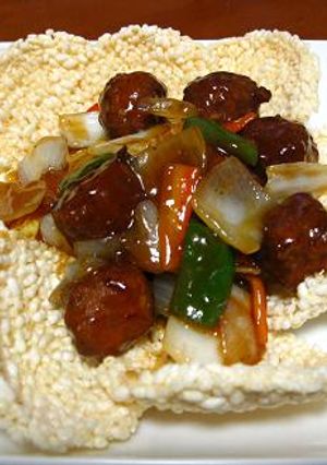 中華名菜で酢豚おこげ-レシピのメイン写真
