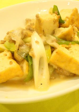 とろ～り甘辛☆厚揚げとねぎのチーズ炒め-レシピのメイン写真