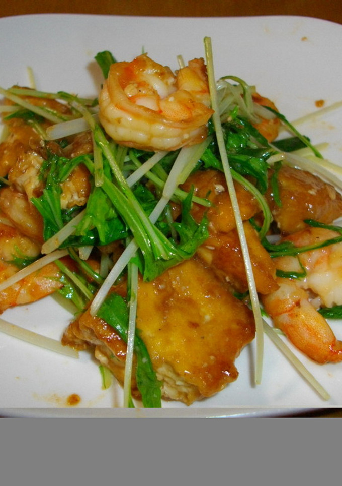 海老と厚揚げのにんにくマヨ醤油炒め-レシピのメイン写真