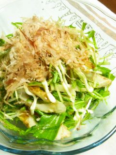 鰹節余ってる??水菜とちくわの簡単サラダ-レシピのメイン写真