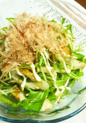 鰹節余ってる？？水菜とちくわの簡単サラダ-レシピのメイン写真