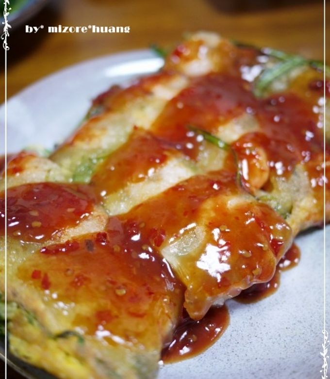 ぷりもち春菊たっぷり☆台湾の海老オムレツ by みぞれっちファン