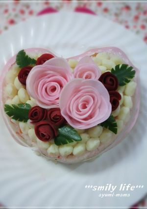 ＊薔薇大根deハートのちらし寿司ケーキ＊-レシピのメイン写真