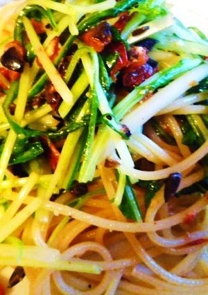さっぱり、ドライトマトと水菜のパスタ-レシピのメイン写真