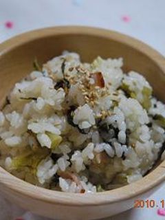 高菜とベーコンの炊き込みご飯-レシピのメイン写真