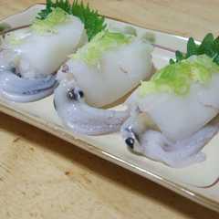 รูปของ 釣り人が作るヒイカ寿司