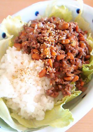超簡単♪ご飯がすすむ☆納豆挽き肉ご飯-レシピのメイン写真