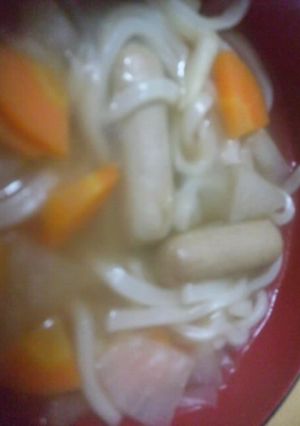 残ったポトフに♪うどん-レシピのメイン写真