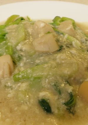 青梗菜と帆立の泡雪あんかけ-レシピのメイン写真