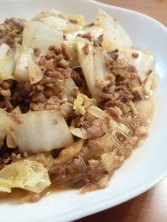 ごはんがすすむ!白菜&ひき肉&春雨炒め煮-レシピのメイン写真