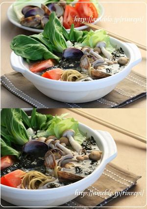 磯の香り 海苔とアサリのパスタ鍋-レシピのメイン写真