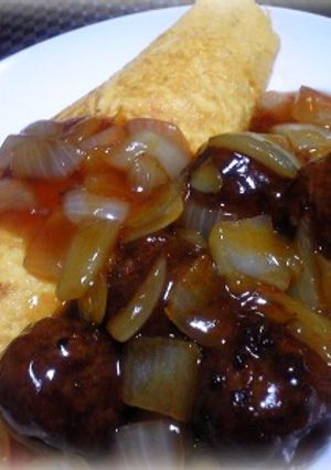 甘酢肉だんごdeチーズオムレツ-レシピのメイン写真